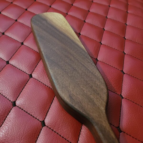 Large Walnut BDSM Gear Paddle – Handmade Hairbrush Style Impact Toy
