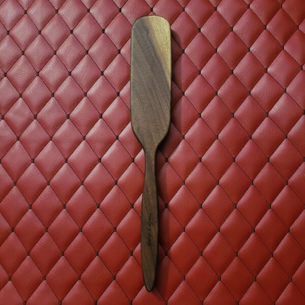 Large Walnut BDSM Gear Paddle – Handmade Hairbrush Style Impact Toy
