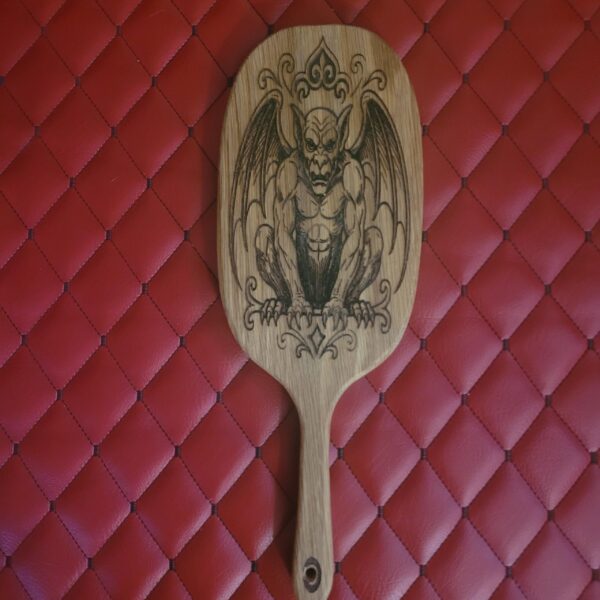 il_fullxfull.8239837401_i1ai.jpg Gothic Gargoyle Paddle – Laser Engraved White Oak BDSM Spanking Toy