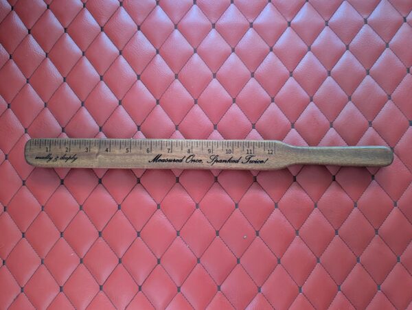 Sapele Wood Paddle Ruler: Custom Engraved Spanking Tool