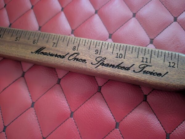 Sapele Wood Paddle Ruler: Custom Engraved Spanking Tool