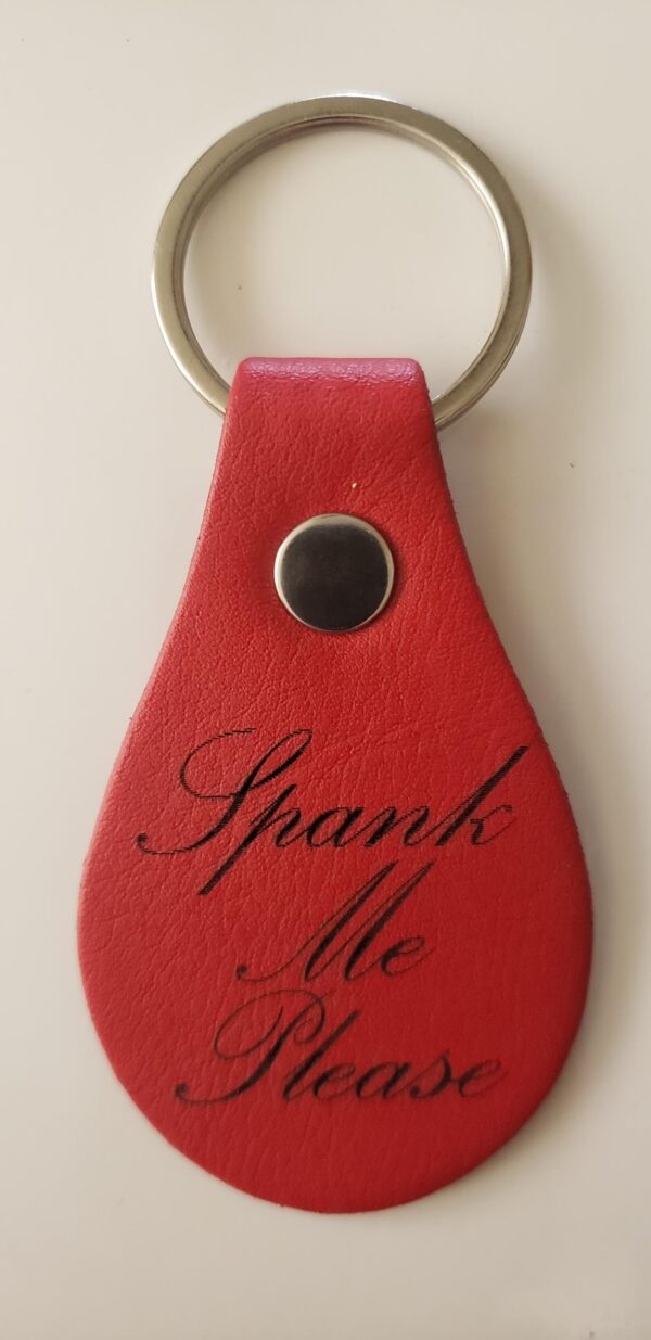 Custom BDSM Gear Key Fob – PU Vegan Leather | Kinky Engraved Keychain | Rope, Chastity, Leather, D/s Quotes