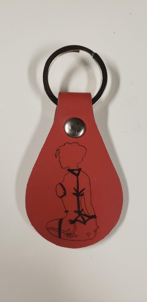 Custom BDSM Gear Key Fob – PU Vegan Leather | Kinky Engraved Keychain | Rope, Chastity, Leather, D/s Quotes