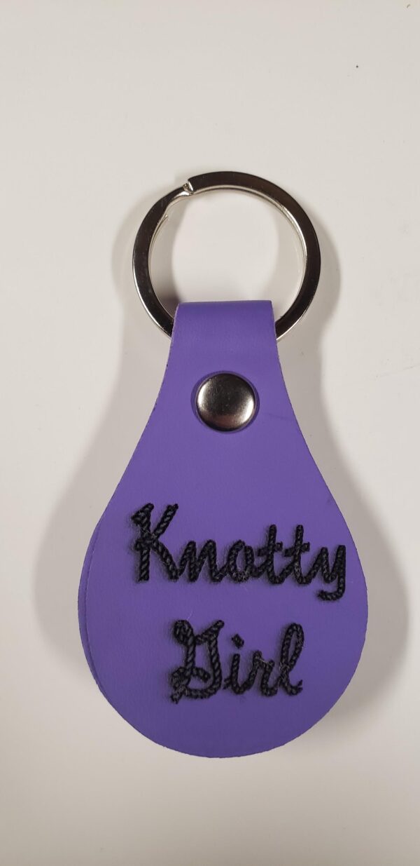 Custom BDSM Gear Key Fob – PU Vegan Leather | Kinky Engraved Keychain | Rope, Chastity, Leather, D/s Quotes