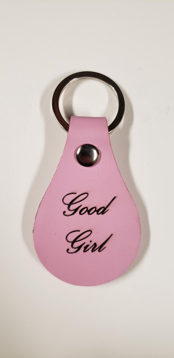 Custom BDSM Gear Key Fob – PU Vegan Leather | Kinky Engraved Keychain | Rope, Chastity, Leather, D/s Quotes