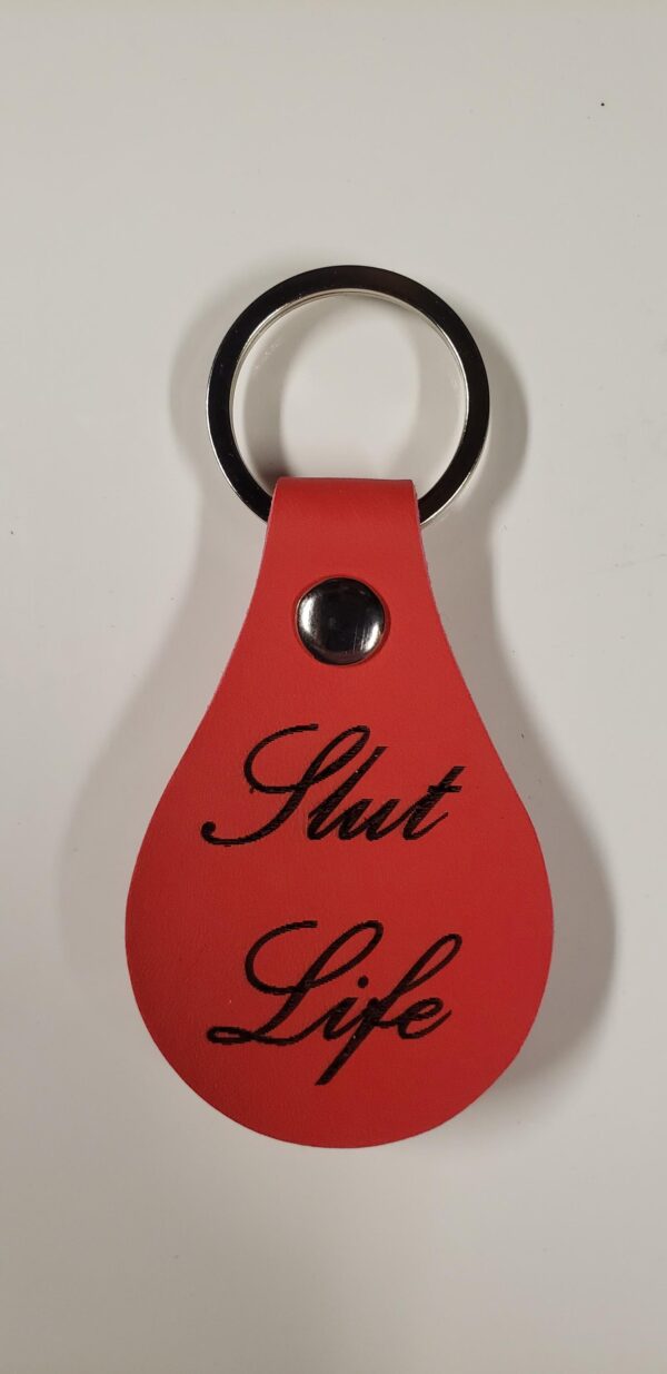Custom BDSM Gear Key Fob – PU Vegan Leather | Kinky Engraved Keychain | Rope, Chastity, Leather, D/s Quotes