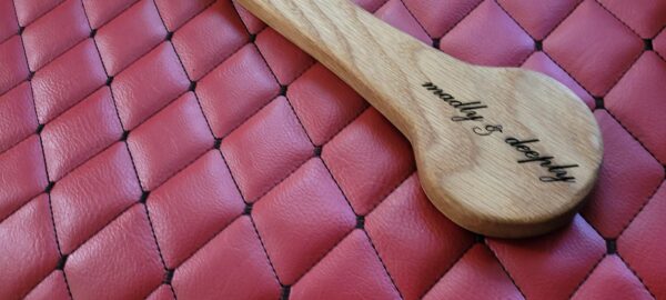 White Oak Spanking Paddle - Long Oblong Bat Handle BDSM Implement
