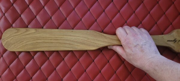 White Oak Spanking Paddle - Long Oblong Bat Handle BDSM Implement