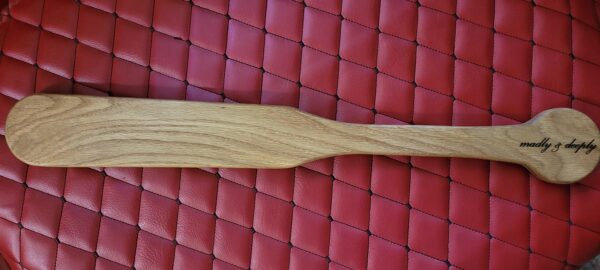 White Oak Spanking Paddle - Long Oblong Bat Handle BDSM Implement