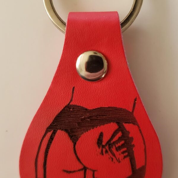 Custom BDSM Gear Key Fob – PU Vegan Leather | Kinky Engraved Keychain | Rope, Chastity, Leather, D/s Quotes