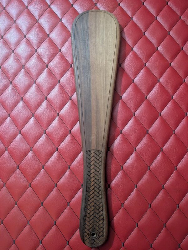 Walnut Bat Paddle – Handcrafted BDSM Gear Spanking Wooden Paddle