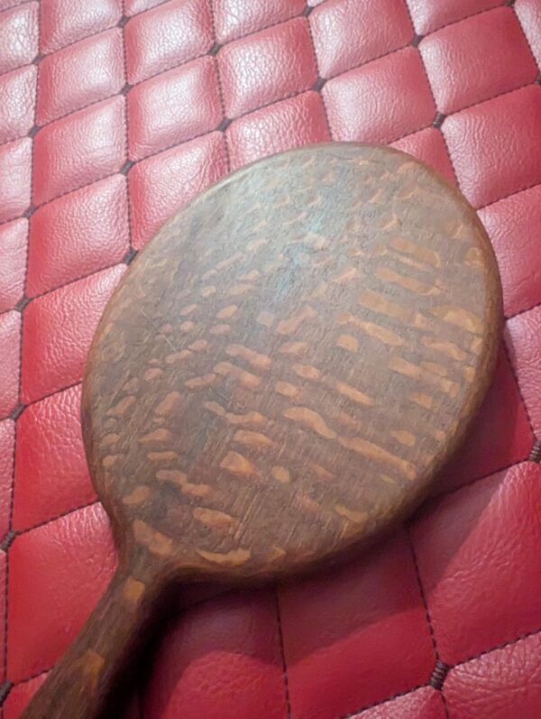 il_fullxfull.8657505026_t3ql.jpg Large Round Handcrafted Leopardwood Wood Paddle – Hand mirror style