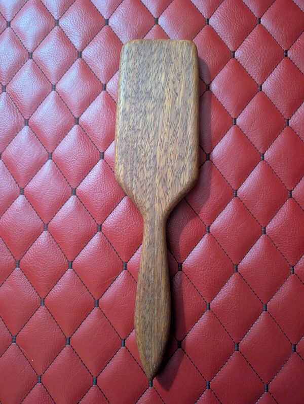 il_fullxfull.8705290143_g7kt.jpg The Rebecca II - Indian Walnut BDSM paddle Vintage hairbrush styled design.