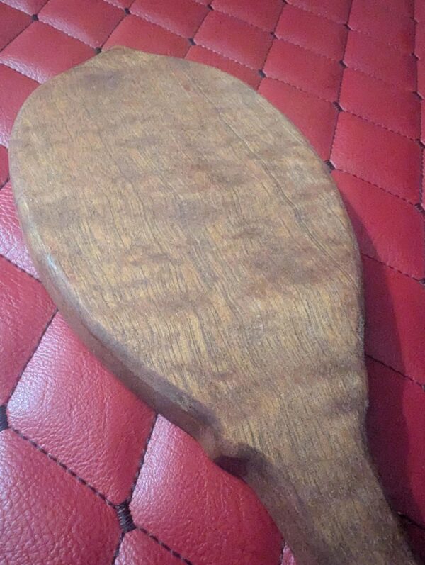 Sapele Wood Vanity Paddle – Vintage Hairbrush Inspired Impact Tool